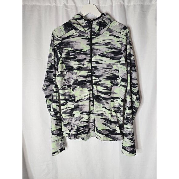 Lululemon Mist Over Windbreaker Women Sz 10 Paint Glide Multi Packable Hooded - Picture 1 of 16